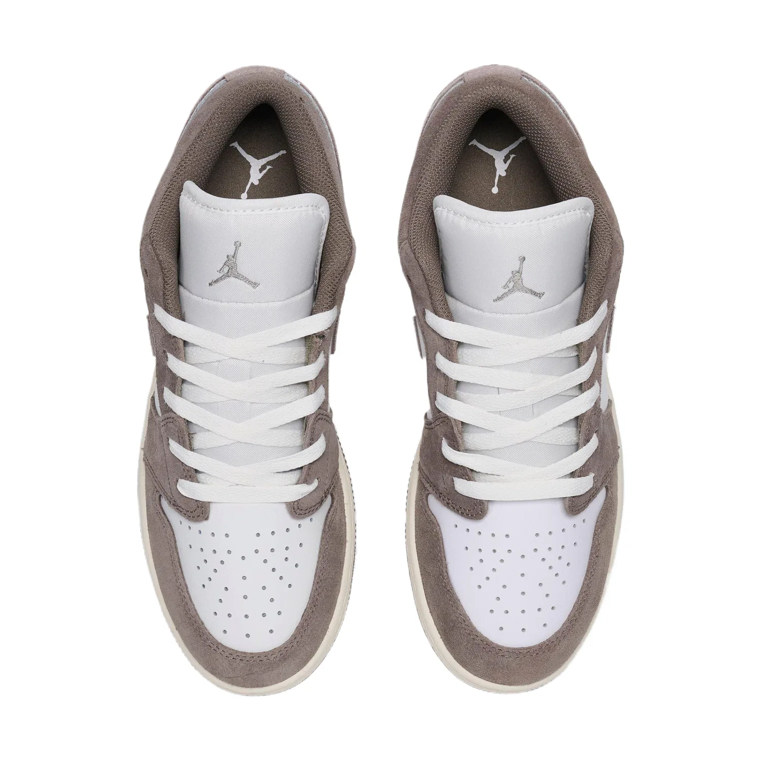 Детские кожаные низкие кроссовки для скейтбординга Nu Retro Synthetic Leather, Leather Low top, унисекс Jordan, Olive Gray/Mystery Stone/Peak White/Light Ivory — фото 4