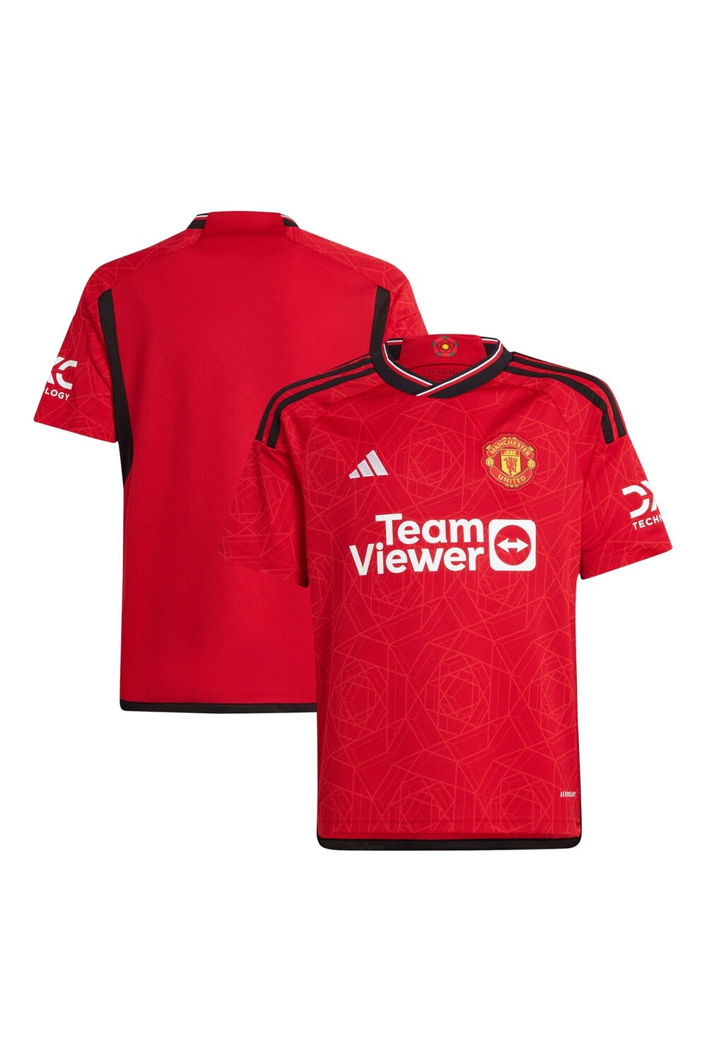 

Детская домашняя футболка Football Manchester United 23/24 Adidas, красный
