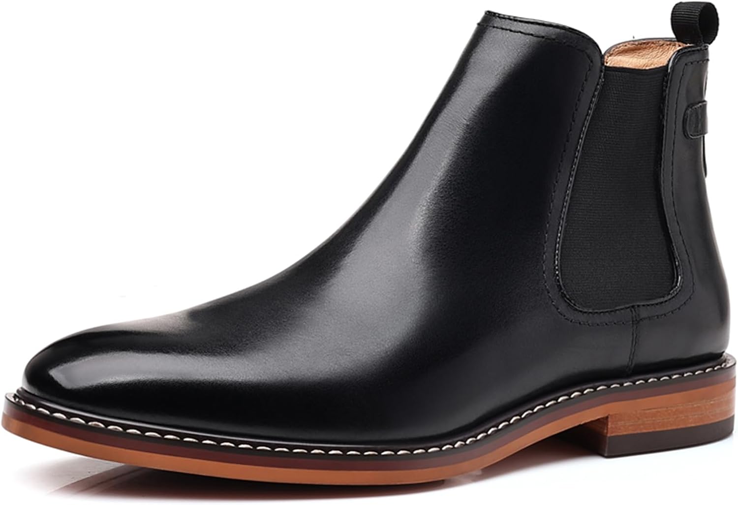 

Мужские ботинки Челси из натуральной кожи с острым носком, удобные эластичные ботинки на каждый день и для делового стиля, для офиса, свадьбы и работы Nxnbhsl, черный