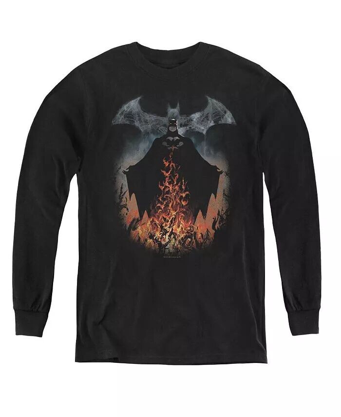 

Молодежные толстовки с длинным рукавом Smoke & Fire Batman, черный