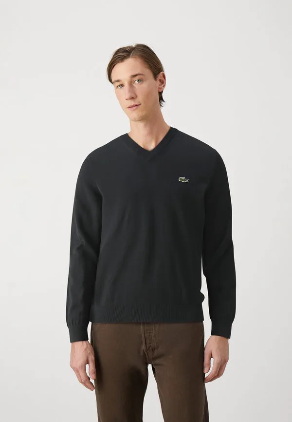 Джемпер Lacoste унисекс, V-образный вырез, черный