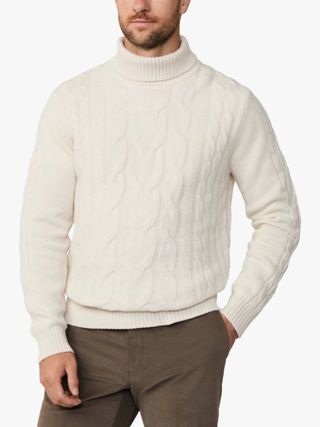 

Свитер с воротником-стойкой из шерстяной смеси Hackett London, Off White