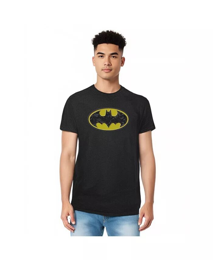 

Мужская футболка с логотипом Bats In Adult Heather Batman, черный