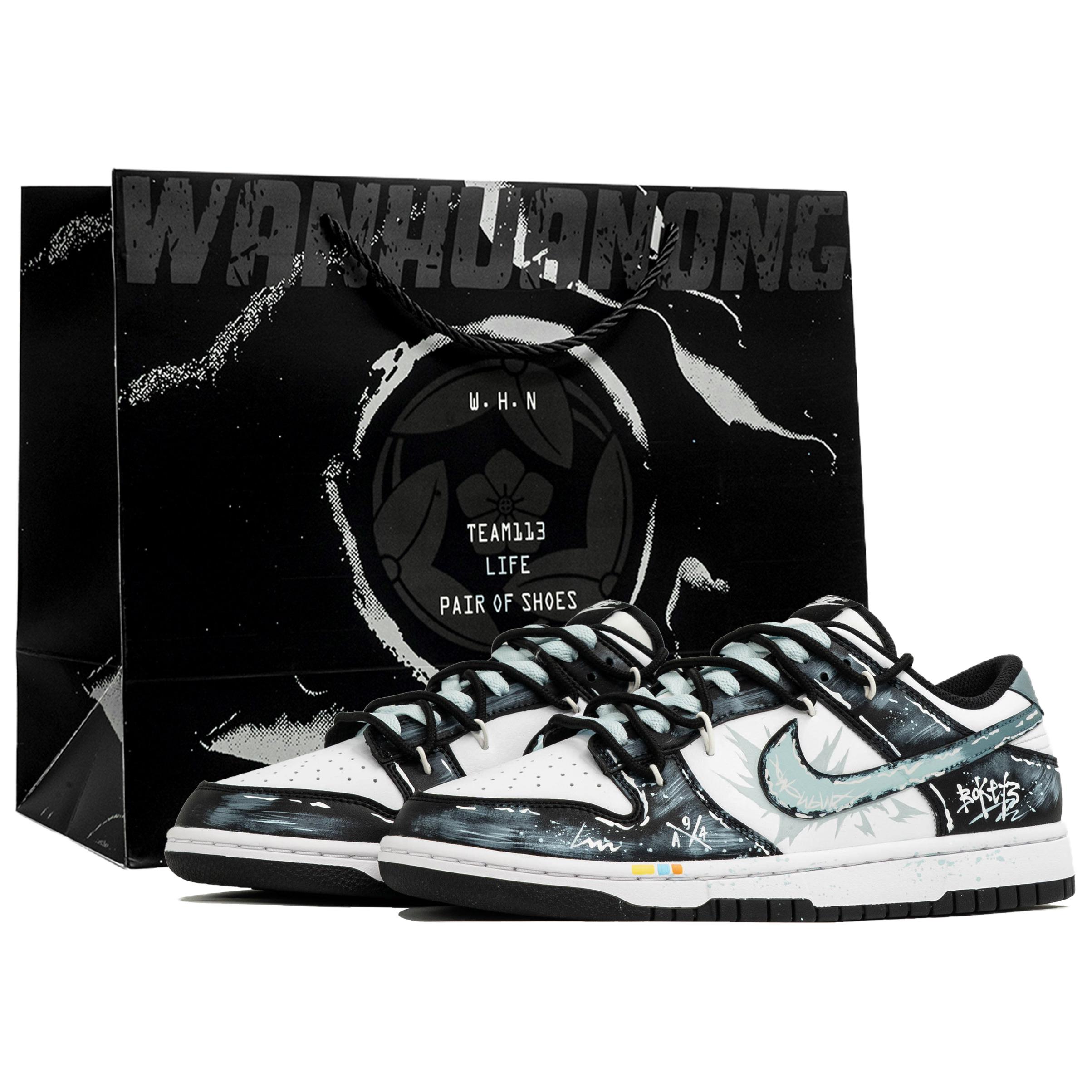 

Nike Dunk Kaleidoscope, Ice Blade, Shopping Bag, устойчивые к истиранию, низкие кроссовки для скейтбординга, мужские, черный, белый, зеленый