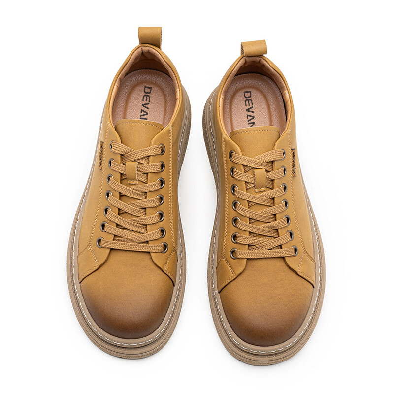 Кроссовки мужские Lifestyle Shoes Men Low-Top Devanro, желтый — фото 4
