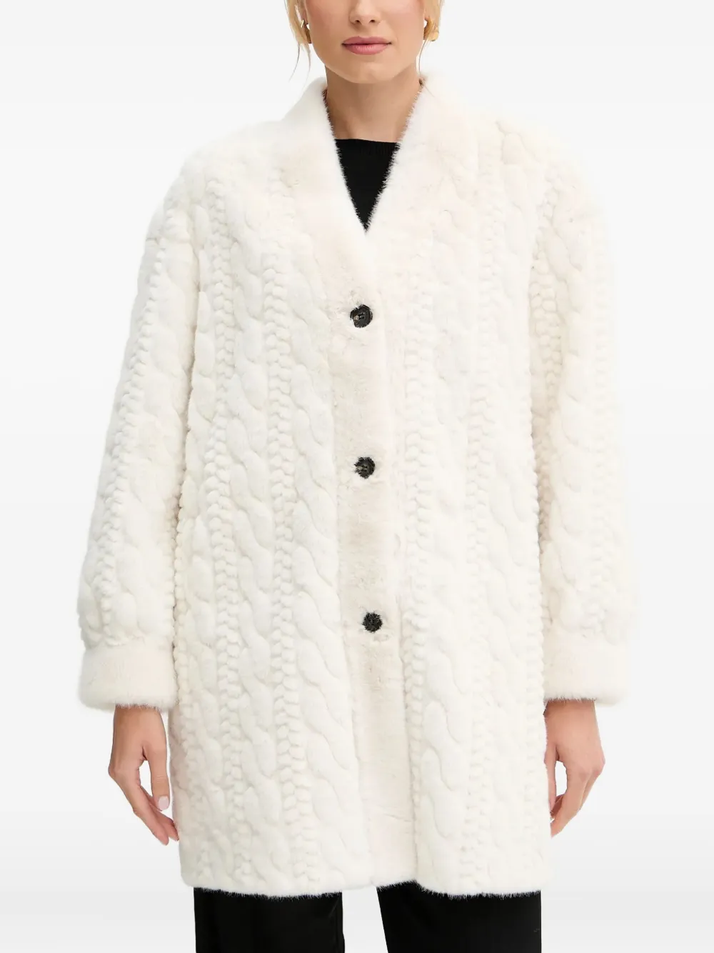 

Пальто фактурной вязки Ermanno Scervino, белый