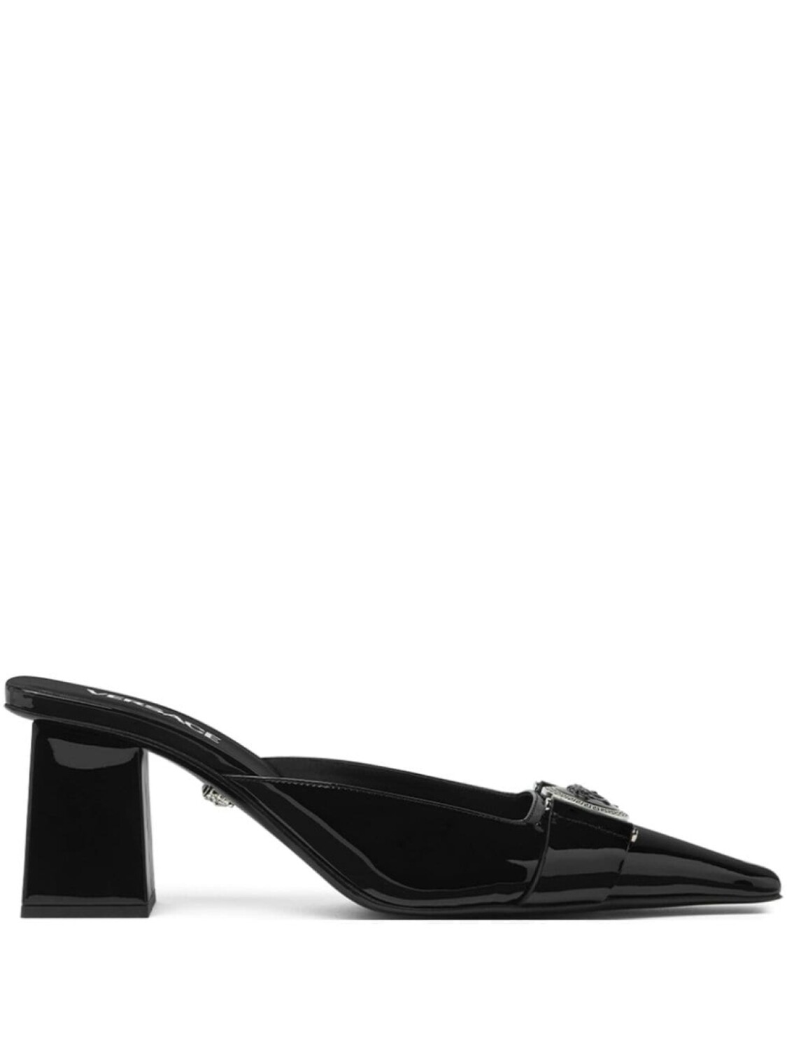 

Versace лакированные мюли с декором Medusa, черный