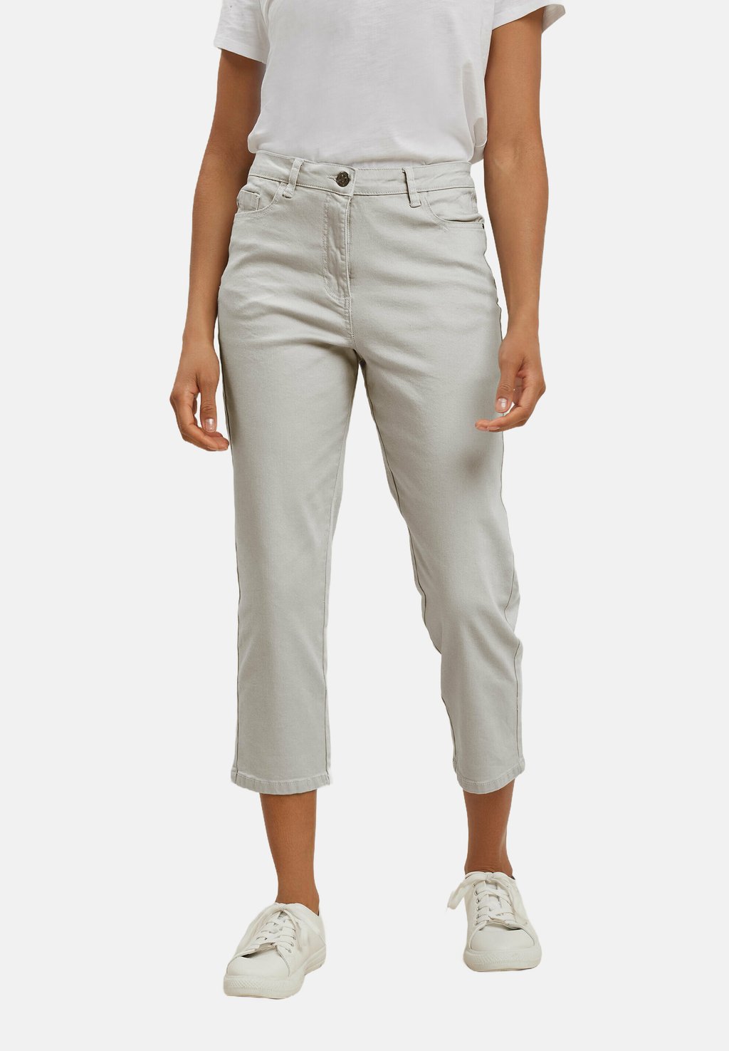 

Джинсы облегающего кроя CROPPED M&Co, светло-серый