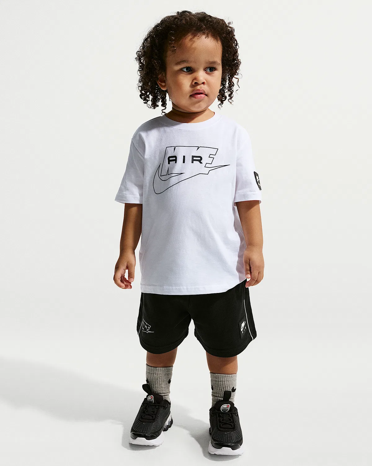 Детский набор из 2 предметов: шорты из французского флиса Nike Air, Black