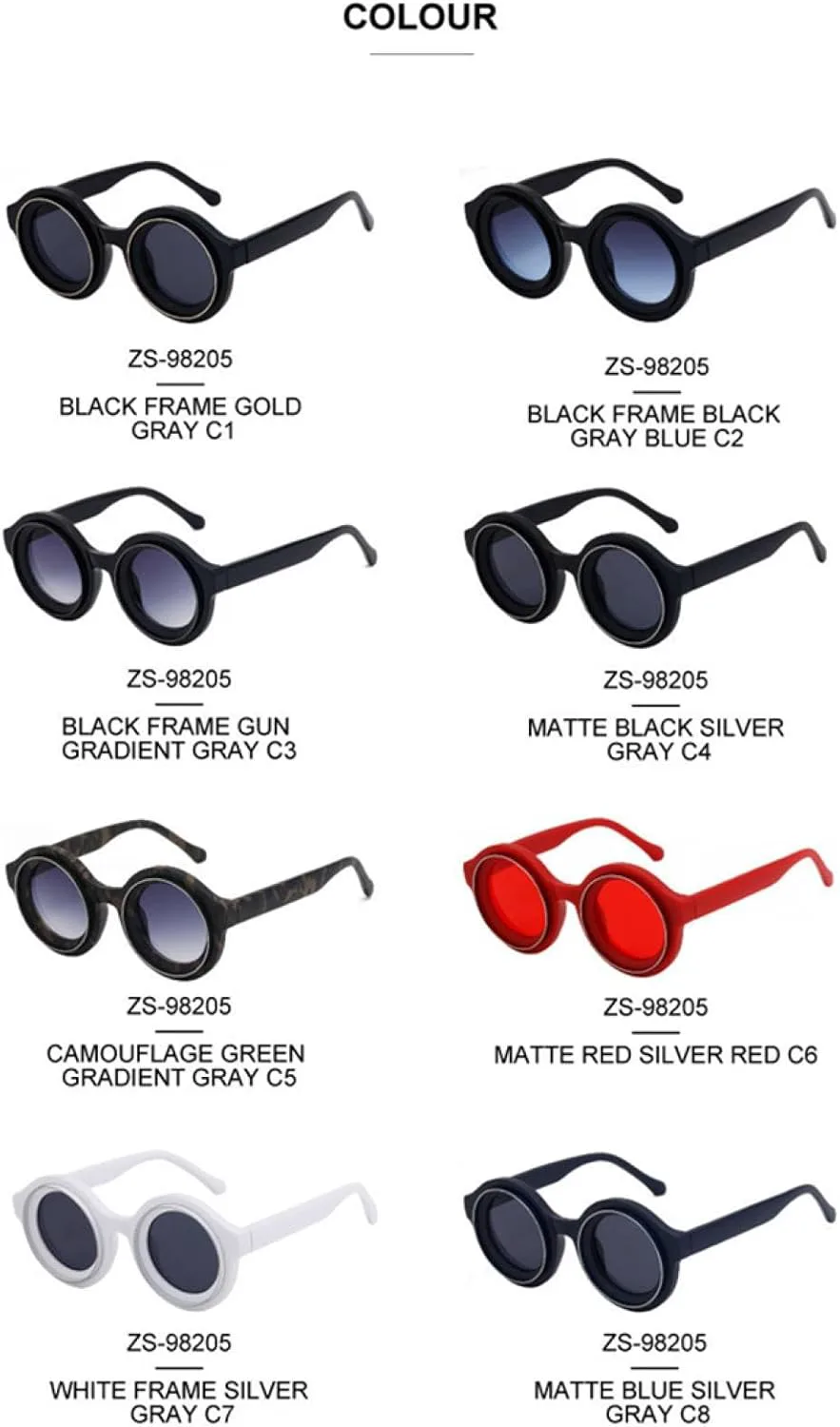 

Круглые солнцезащитные очки в стиле стимпанк для мужчин, роскошные, винтажные, в маленькой оправе, с защитой от УФ-излучения UV400 TOIPASTN, C2blackgrayblue