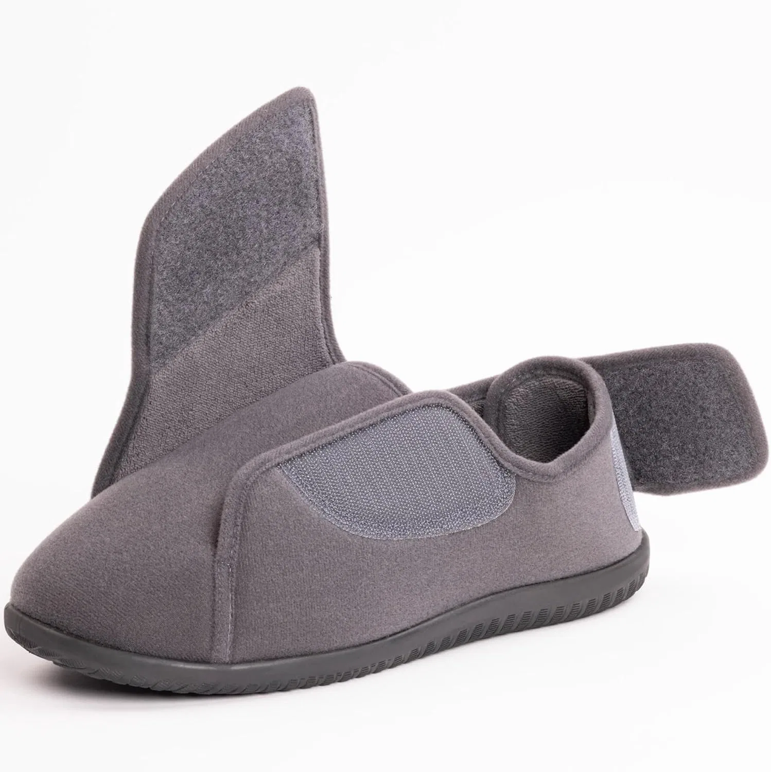 Тапочки с регулируемой застежкой, Memory Foam, Grey EUROPEAN SOFTEST — фото 4