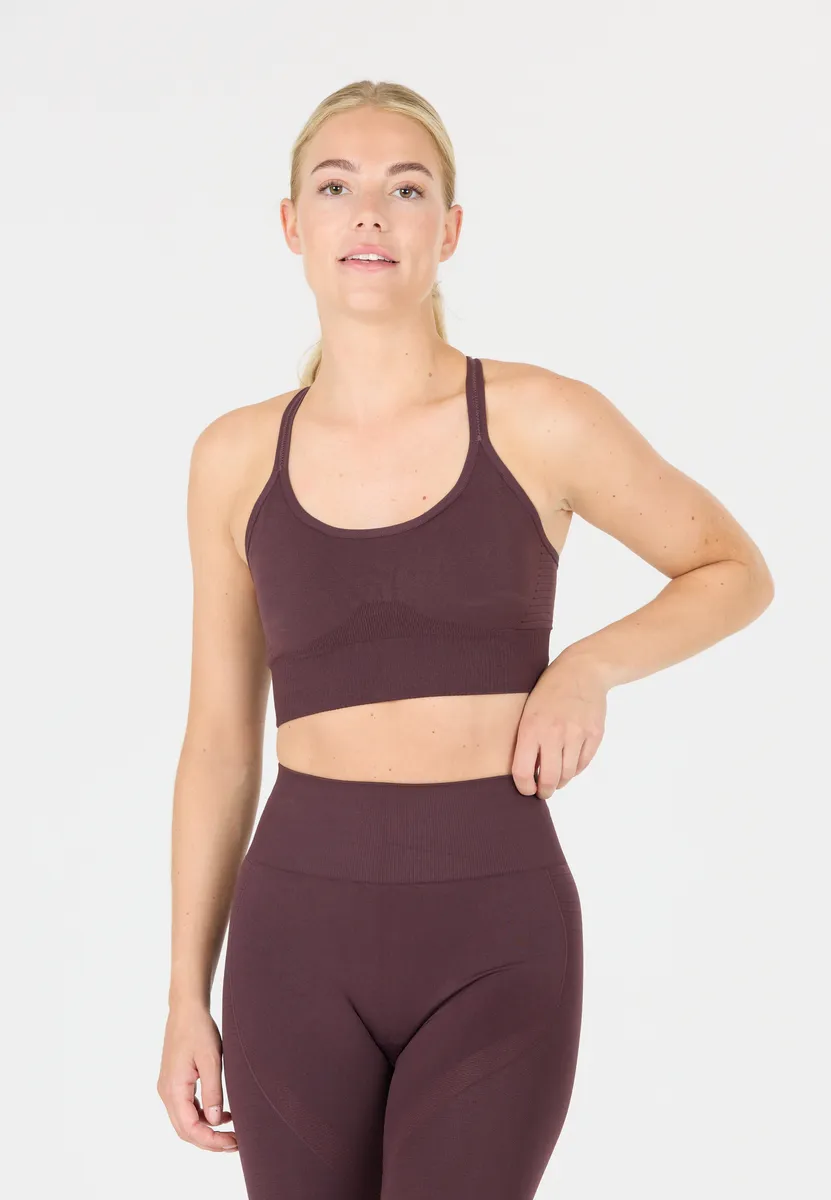 

Спортивный бюстгальтер ATHLECIA Foan V2, бесшовный дизайн с функцией растягивания, красный
