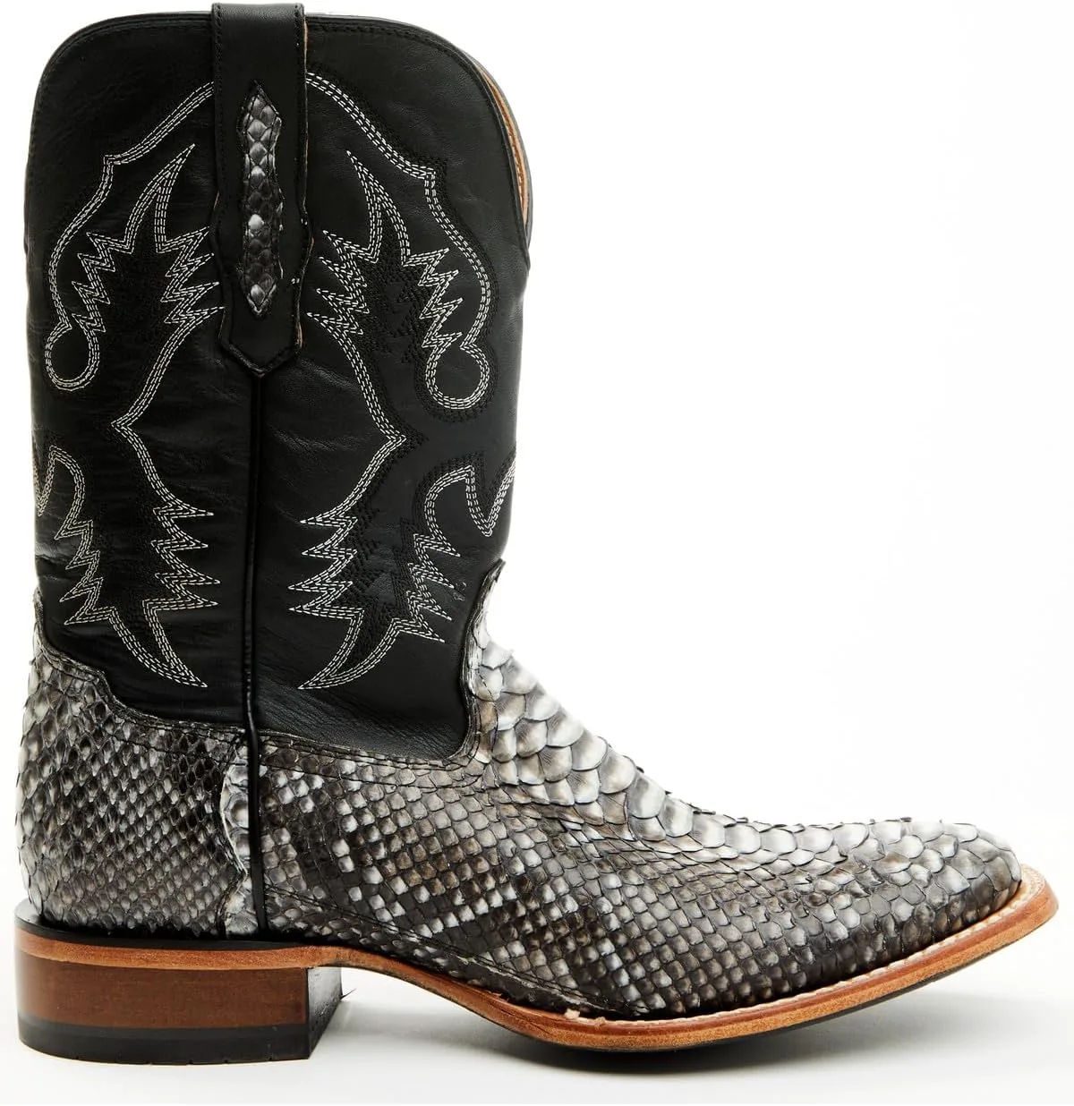 Мужские ковбойские сапоги Cody James Exotic Python Nevado с широким квадратным носком - Becjdd24-04, черный — фото 2