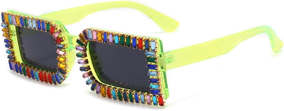 

Маленькие прямоугольные солнцезащитные очки для женщин, элегантные солнцезащитные очки со стразами и бриллиантами, модные женские очки, квадратные очки MTZJH, Clear Green-black