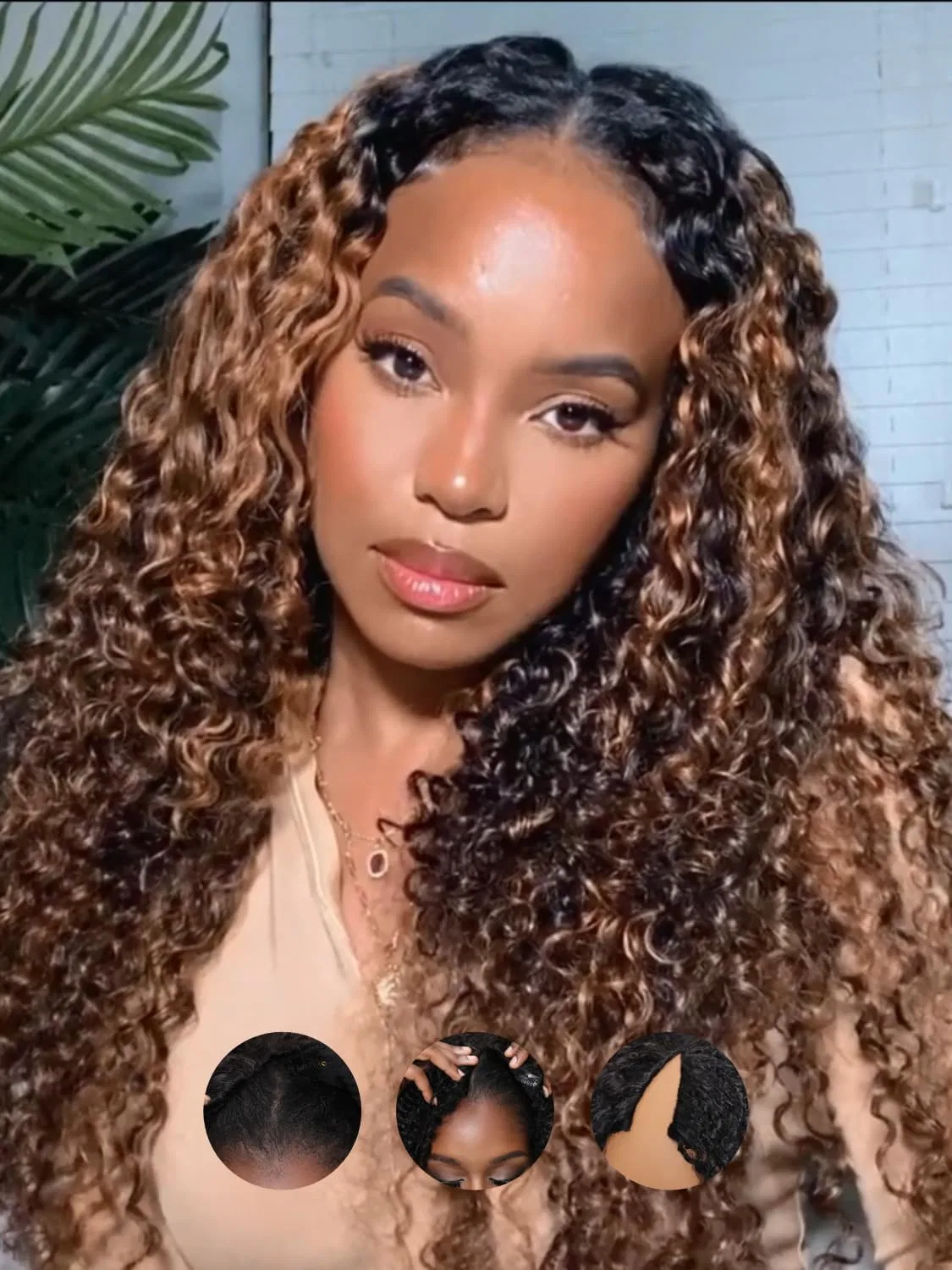 Женский парик «V Part» из натуральных волос 20 дюймов Aiqi Hair, Brown