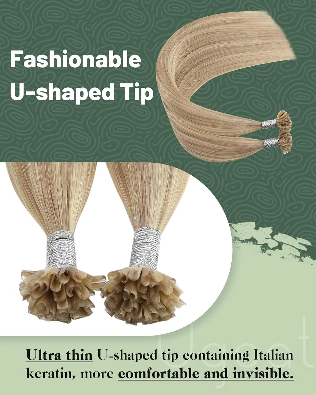 Наращивание волос Ugeat Bonding Extensions Real Hair U-Tip, 35 см, 50 прядей Ugeat — фото 2