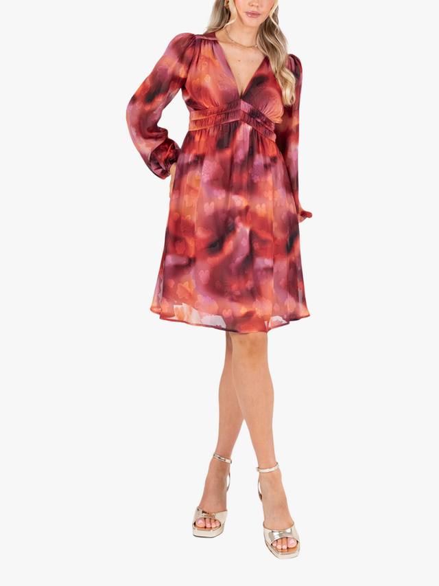 

Мини-платье с v-образным вырезом и цветочным принтом burnout Lovedrobe, Multi Burnout