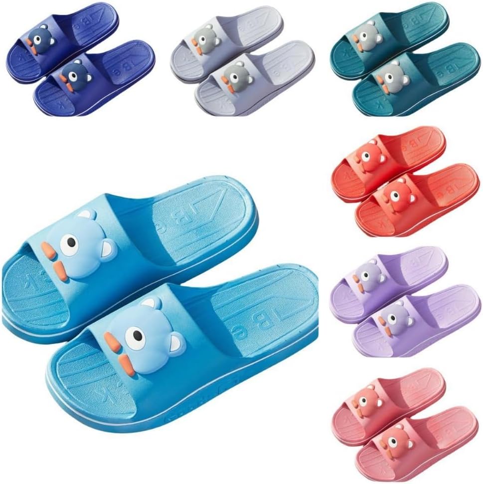 

Милые тапочки с медведем для женщин, летние, мягкие, на платформе, нескользящие, для дома и улицы, кавайные подарки для женщин и мужчин Albiva, небесно-голубой