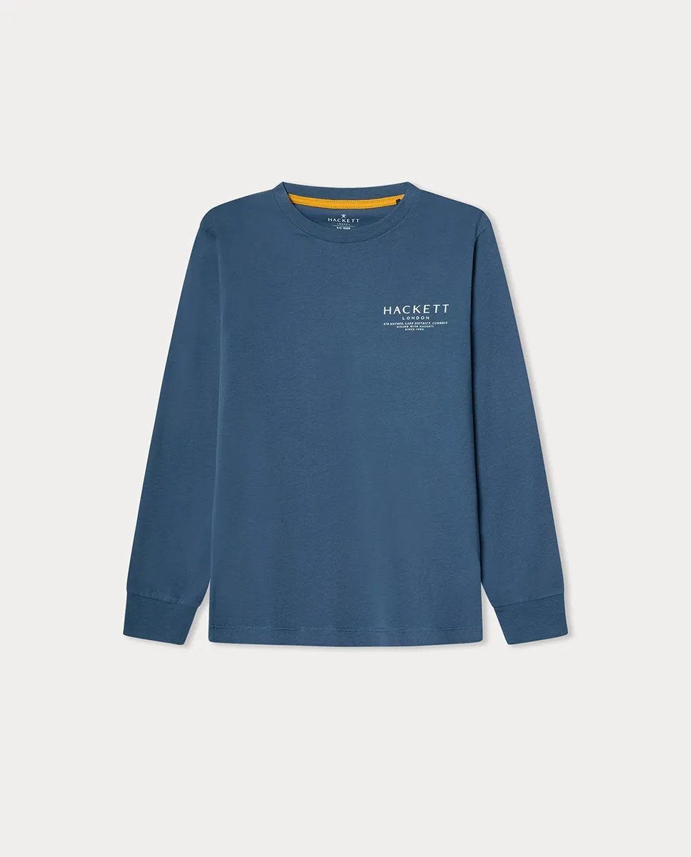 

Детская футболка с длинным рукавом Hackett, индиго