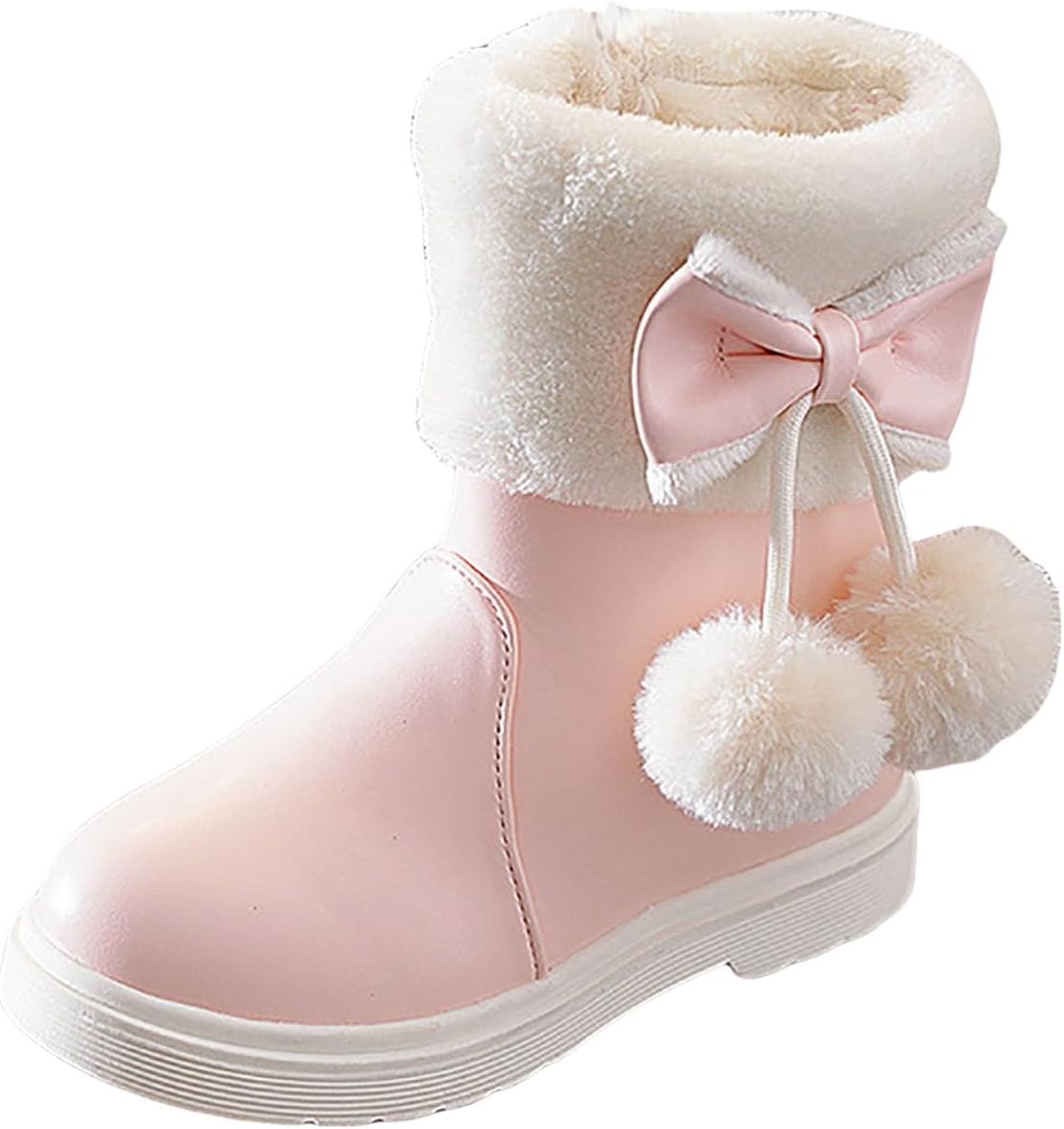 

Детские сапожки IWIHMIV для девочек, модные кожаные короткие сапожки с боковой молнией, зимние утолщенные теплые ботильоны, Red