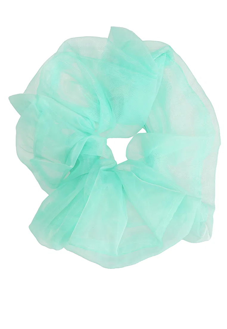 Органзовая резинка для волос, модель Organza Scrunchie Zara, зеленый