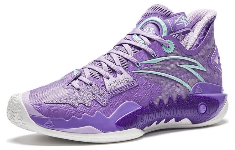ANTA Frenzy 5 Баскетбольные кроссовки мужские, фиолетовый зеленый — фото 2