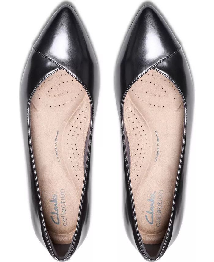 Женские балетки Natalyn Wish с острым носком Clarks, серый — фото 4