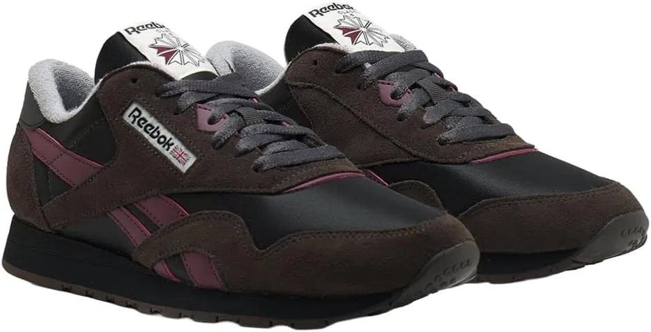Reebok, мужские классические нейлоновые кроссовки, Washed Black Black Cherry — фото 4