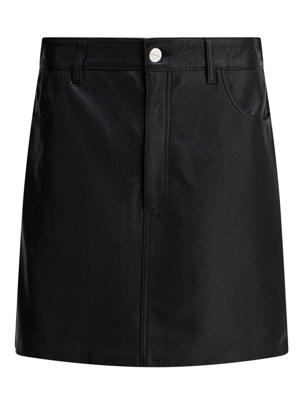 

Кожаная мини-юбка Lilou с закругленным карманом Ivy Oak, черный