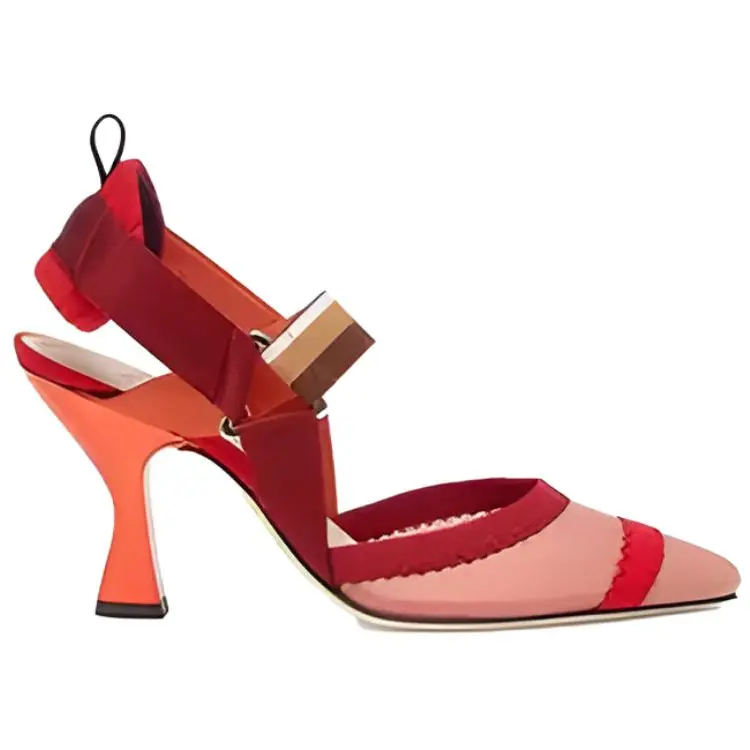 Туфли женские Fendi Colibri на каблуке, красный — фото 2