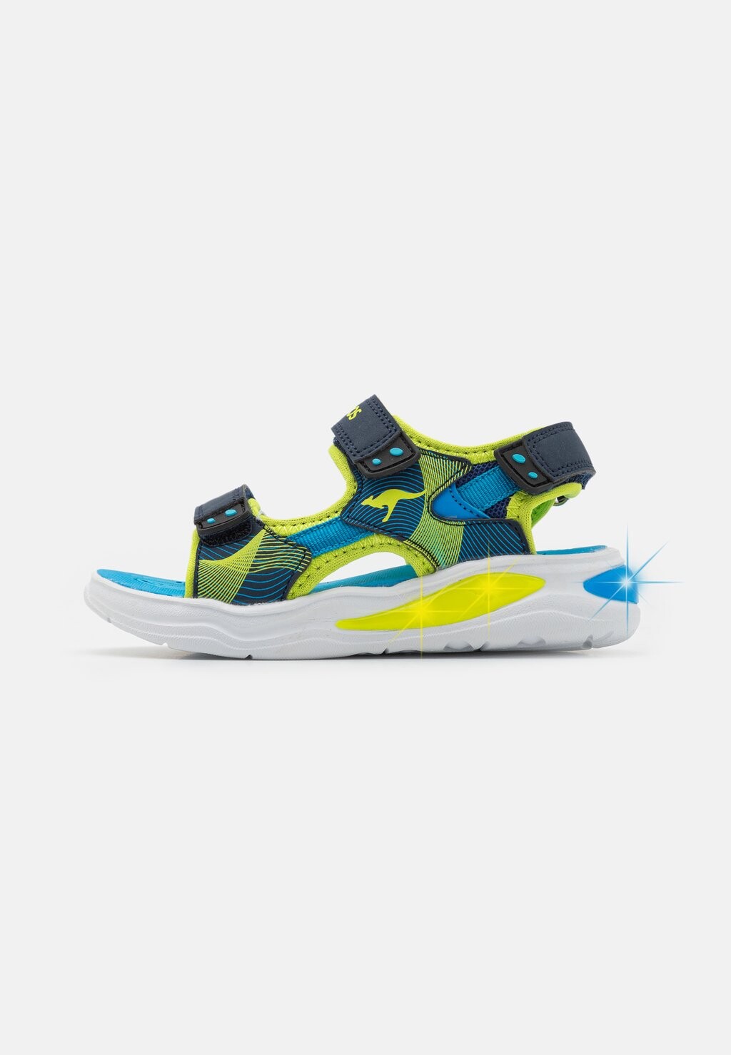 

Сандалии Ruffy Unisex KangaROOS, цвет dark navy/lime
