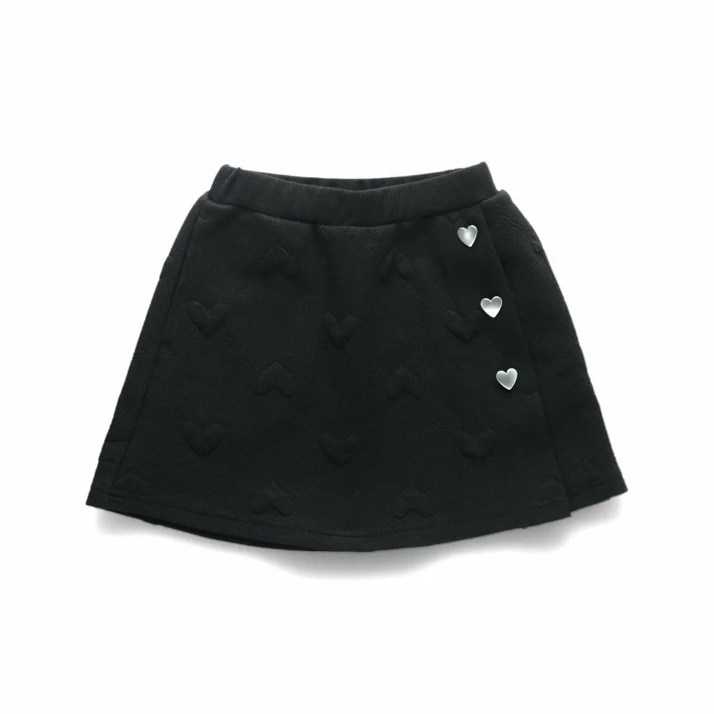 Пышная жаккардовая юбка с принтом в виде сердечек Branshes, black — фото 2
