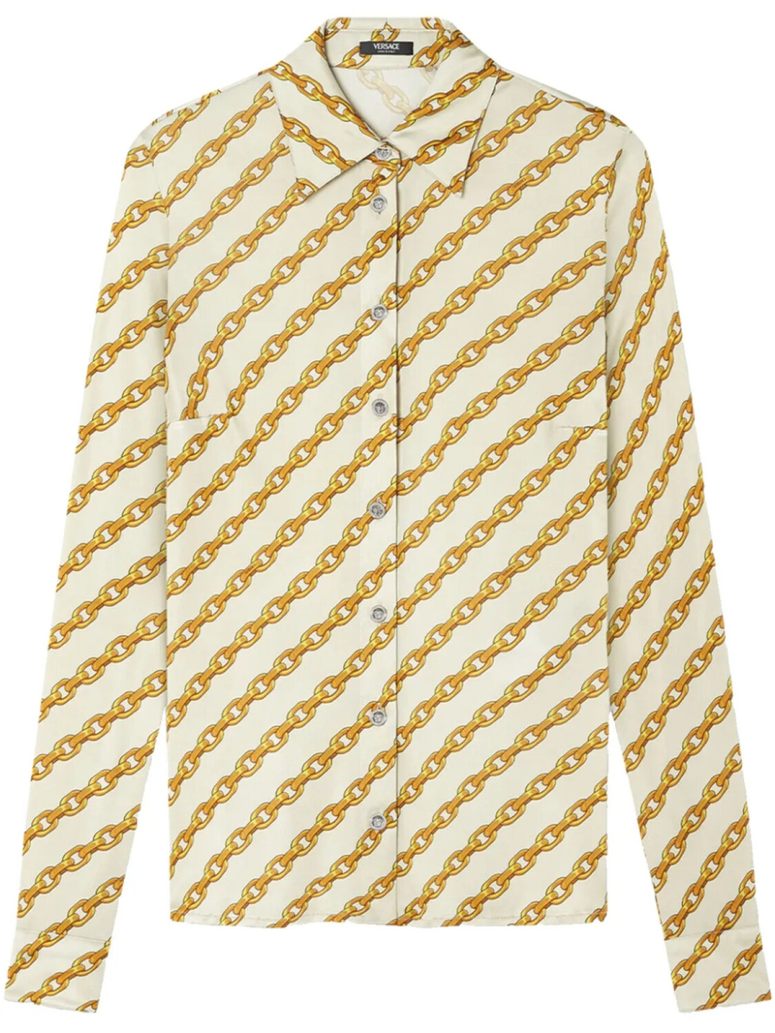 

Рубашка с принтом Versace Chain Stripes, золотой