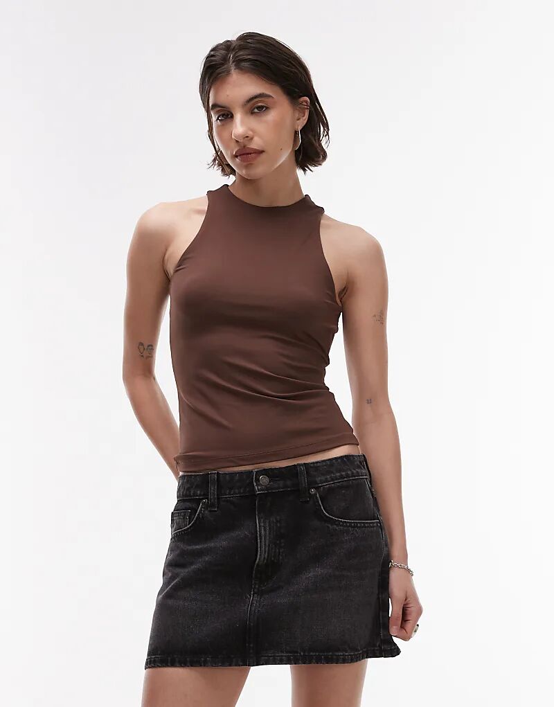 

Облегающий топ Topshop коричневого цвета