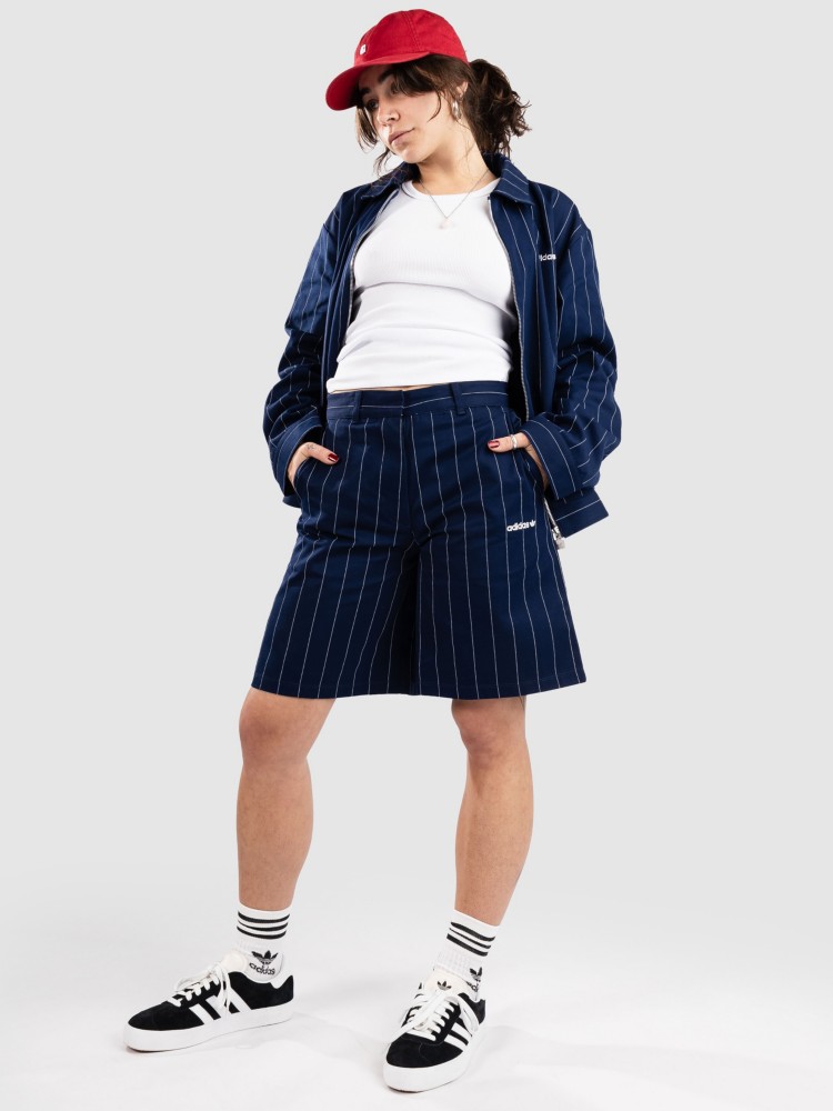Шорты adidas Originals Pinstripe Shorts, nindig/owhite — фото 3