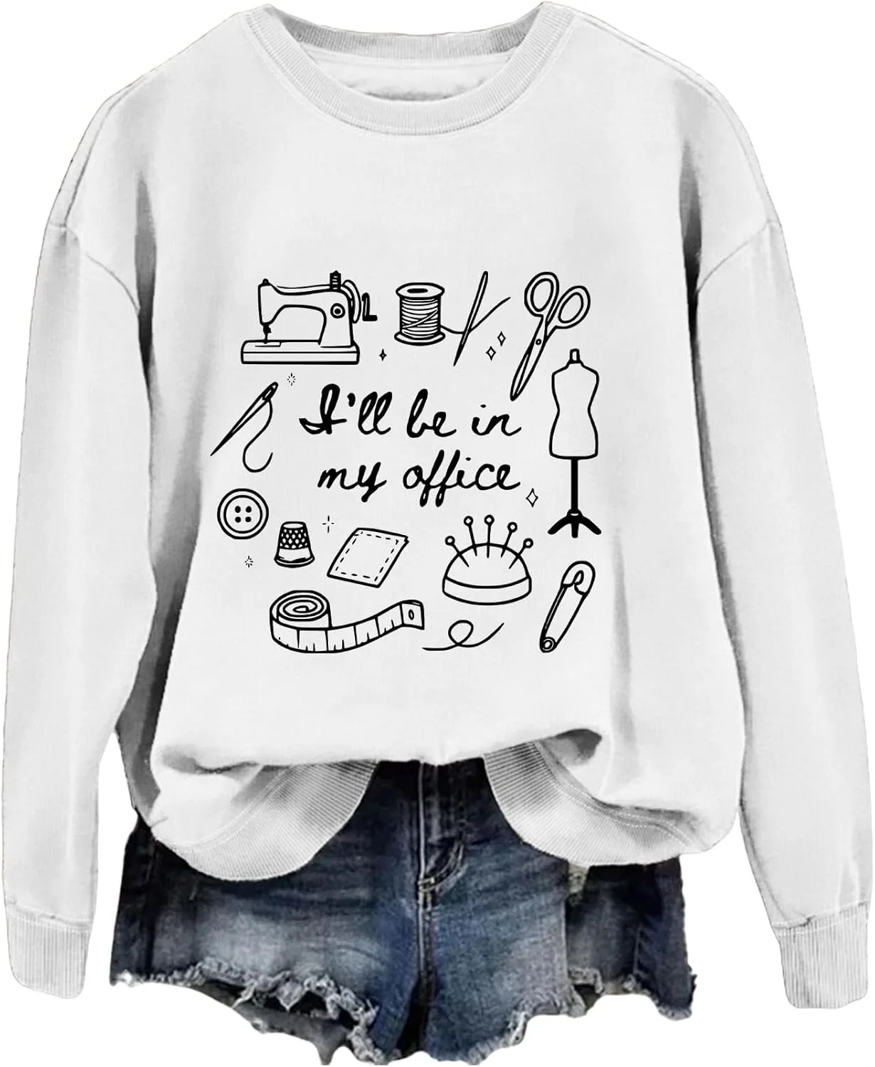 

Толстовка с принтом "I’ll Be In My Office Sewing" — подарок для любителя шитья Batclock