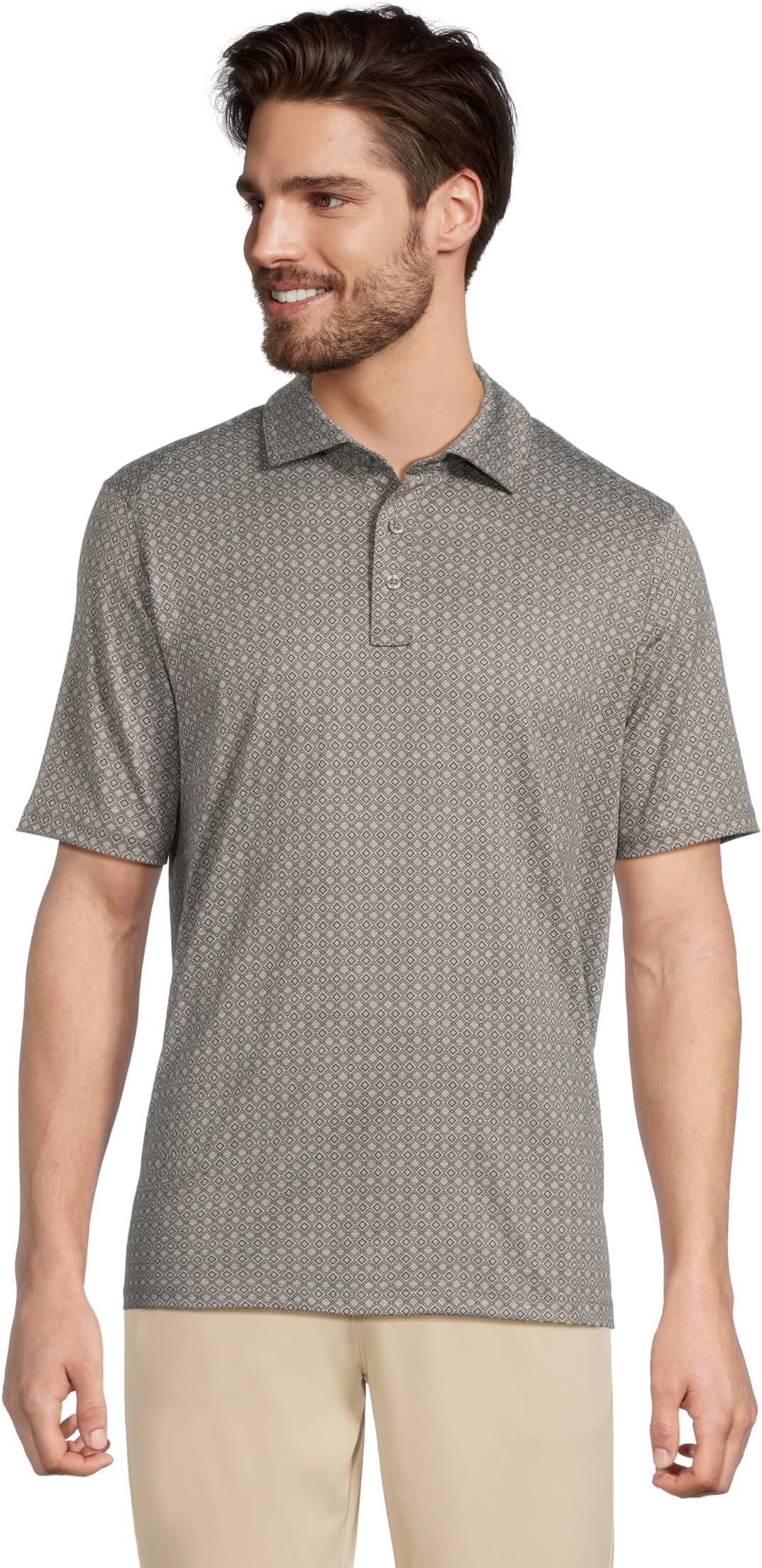

Футболка Johnston & Murphy Xc4 Performance Cool Degree Tonal Geo Polo, цвет Geo Diamonds/Gray