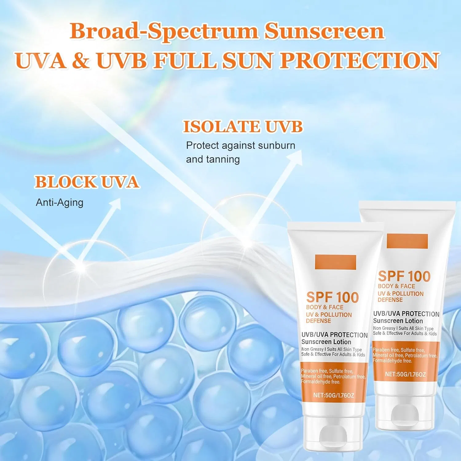 Солнцезащитный крем SPF 100 для лица и тела Muiefe — фото 3