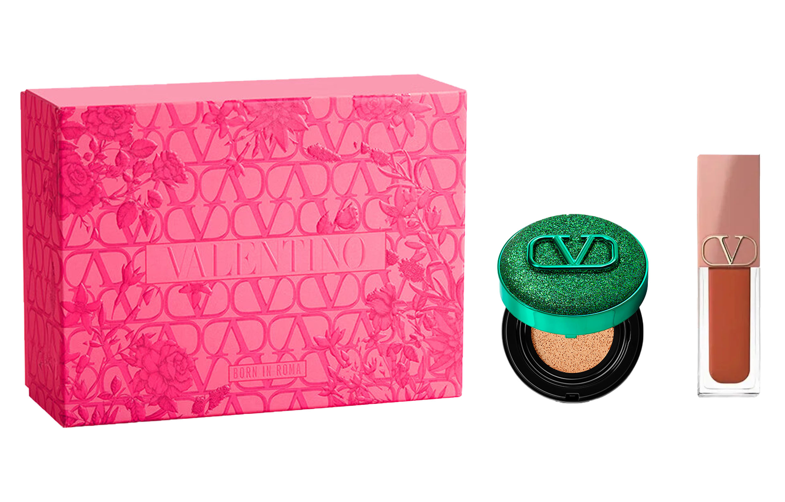 

Тюбик помады-крем nude и воздушная подушечка для макияжа, легко растушевываются, стойкие, 6,5 мл+14 г Valentino