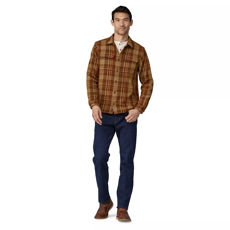 

Мужская рубашка Patagonia Fjord Loft, цвет Forested/Nest Brown