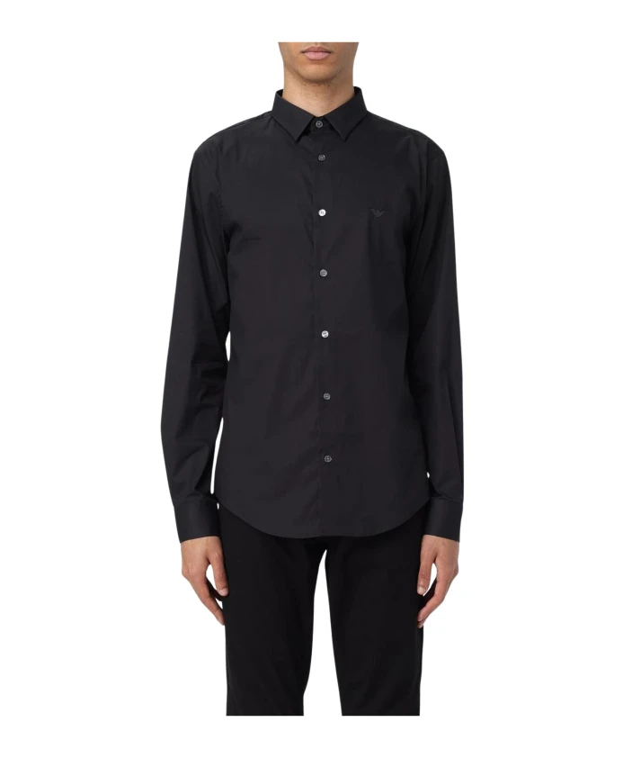 

Классическая, однотонная рубашка Emporio Armani, черный
