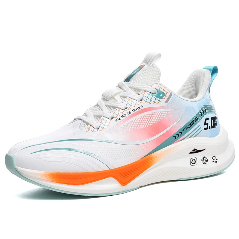 

Легкие нескользящие кроссовки для бега для мужчин Kuding, White Orange