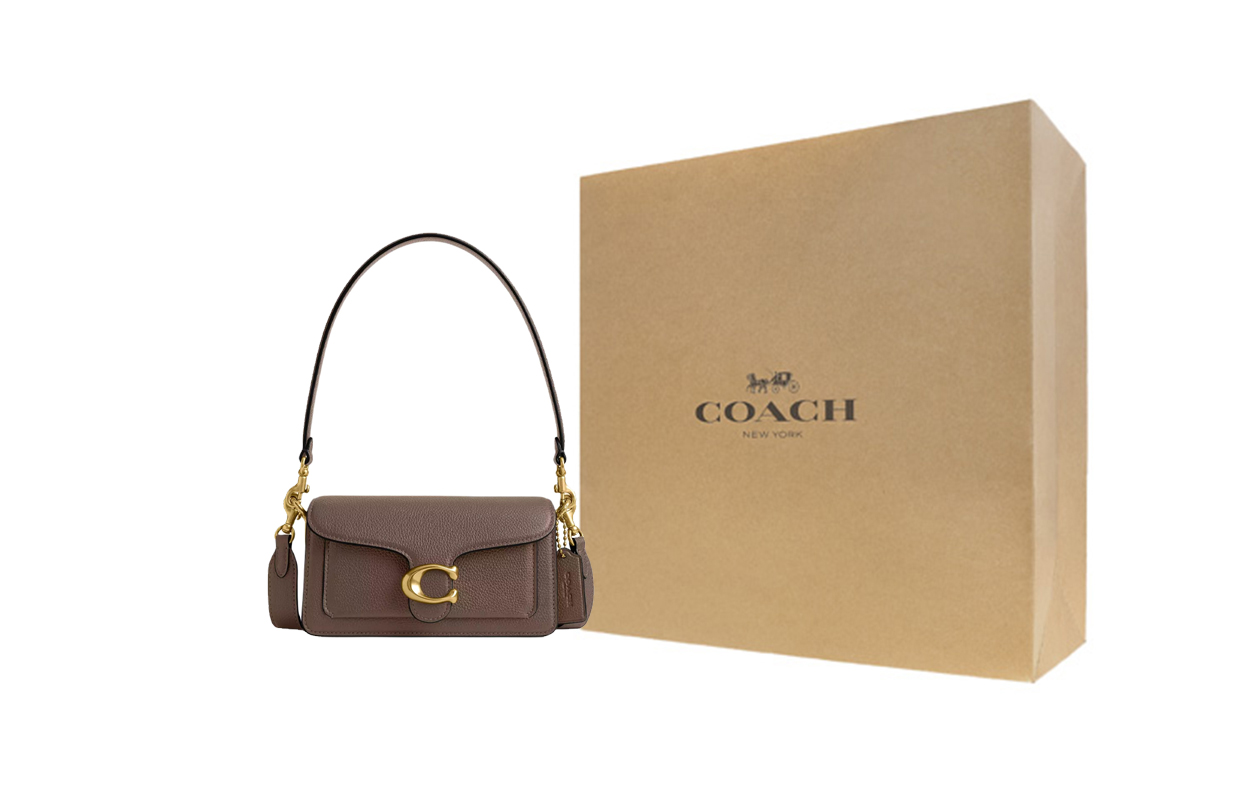 

COACH Полированный кожаный кроссбоди через плечо женская сумка темный цвет