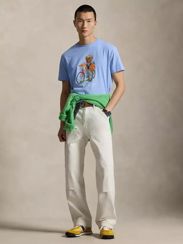 Хлопковая футболка Polo Bear, цвет Austin Blue Ralph Lauren — фото 4