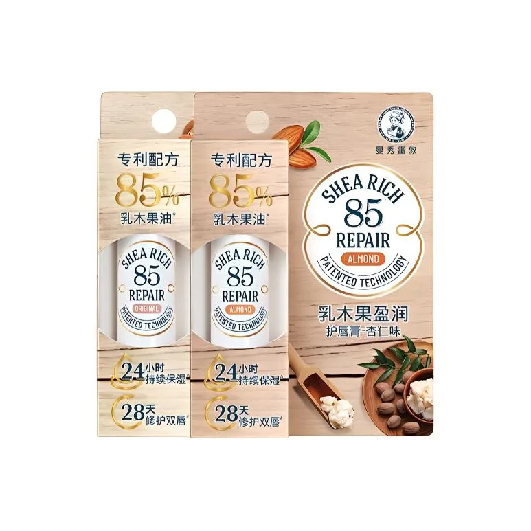 Mentholatum Бальзам для губ Shea Apricot увлажняющий и восстанавливающий 3.8г+3.8г, Coconut Flavor 3.8g+Macadamia Almond Flavor 3.8g — фото 4