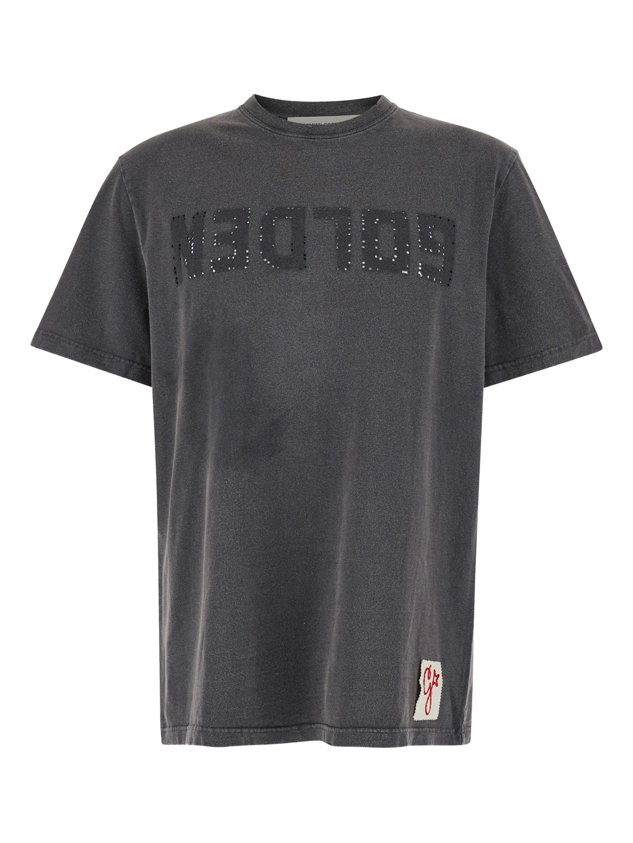 

Футболка с круглым вырезом и принтом с логотипом Golden Goose, серый