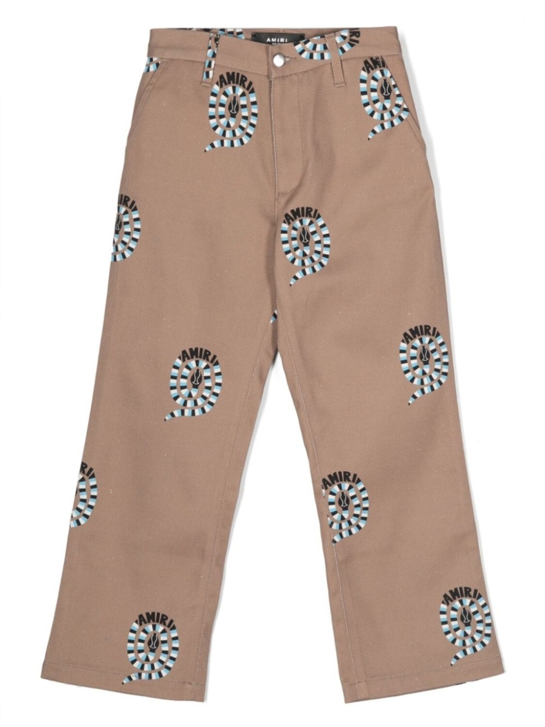 

AMIRI KIDS брюки чинос со змеиным принтом, коричневый
