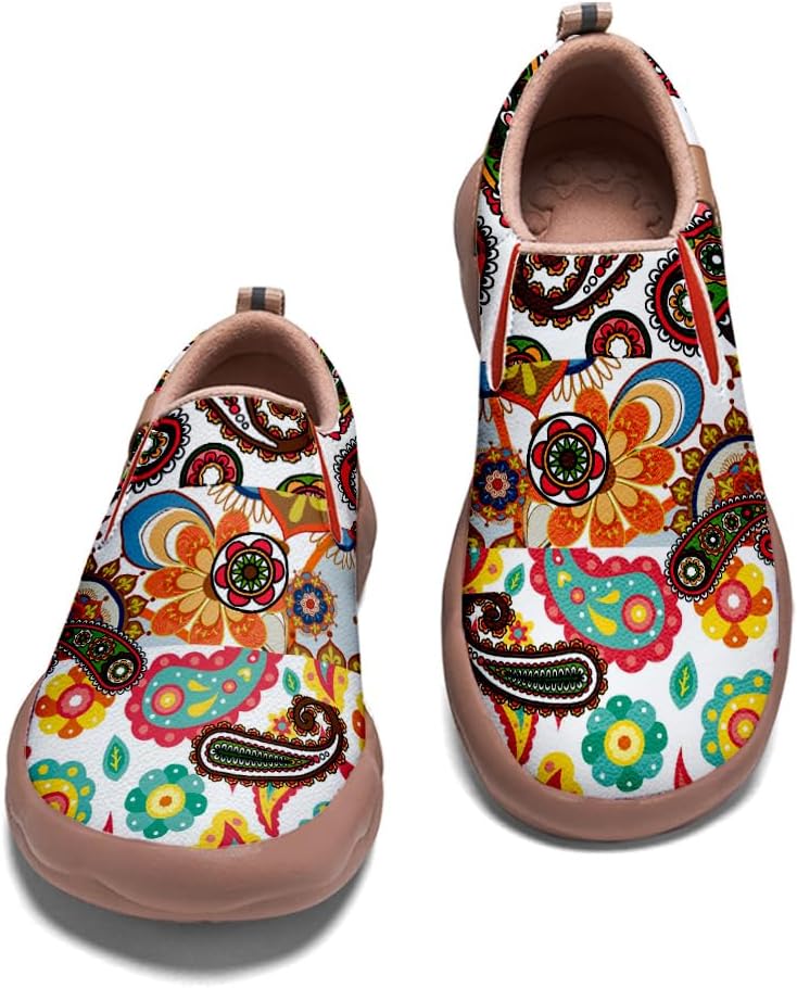 

Женские туристические туфли с художественной росписью, повседневные лоферы, мужские прогулочные слипоны, удобные кроссовки Onehorse, Bandana-02