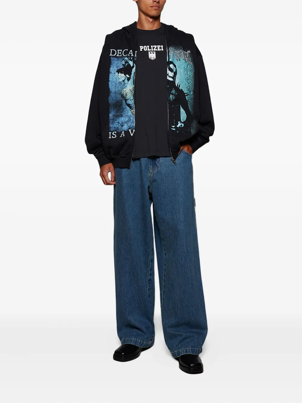 Джинсы из денима с накладными карманами VETEMENTS, синий — фото 2