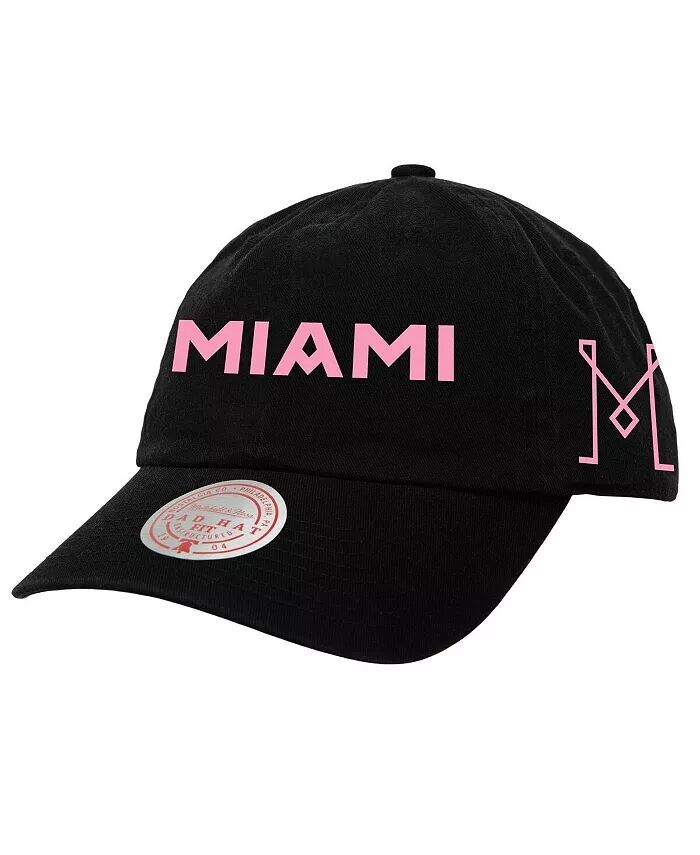 

Мужская черная кепка Inter Miami CF Wordmark Dad Adjustable Mitchell & Ness
